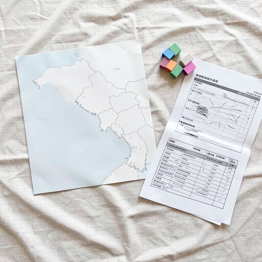 Map notes and pharmacy inventory sheets for provincial demand review